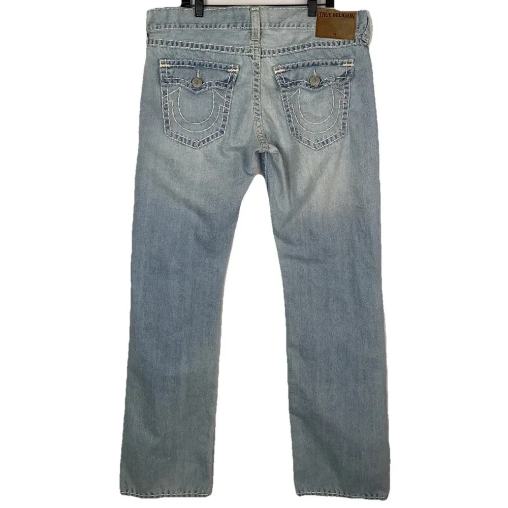true religion jeans Men's Ricky Relaxed ‎ Thick Stitching 38x35